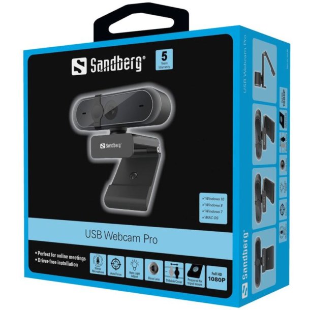 Sandberg USB Webcam Pro - sort