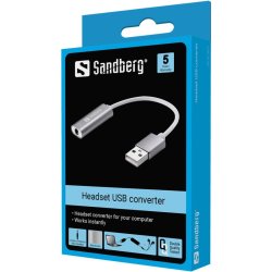 Sandberg Headset USB Converter - tilslut dit 3,5 mm headset via USB
