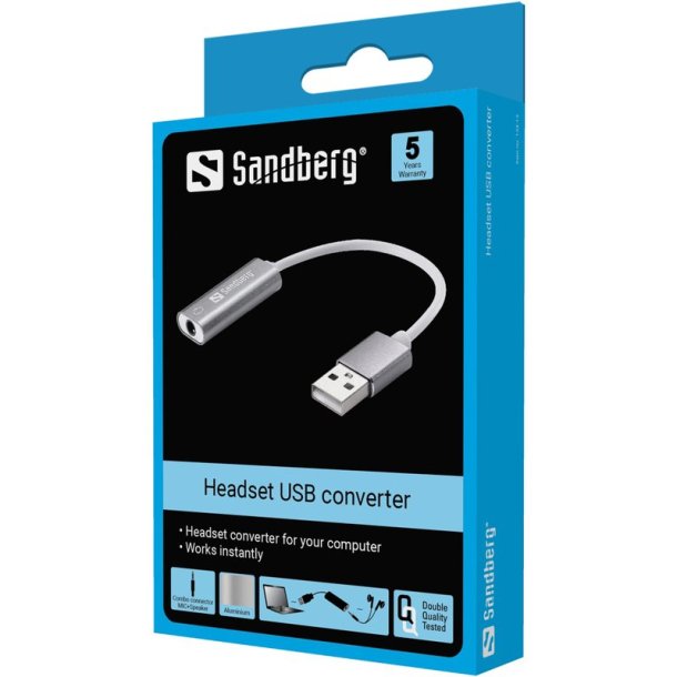 Sandberg Headset USB Converter - tilslut dit 3,5 mm headset via USB
