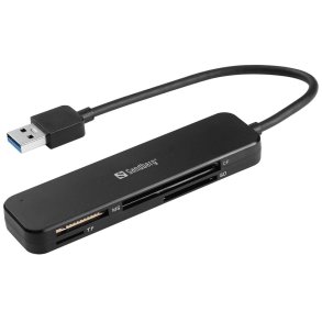 Sandberg USB 3.0 Pocket Card Reader - kompakt kortl�ser i aluminium