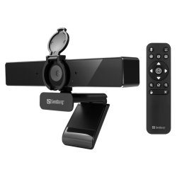 Sandberg USB-C/A Webcam Pro Remote 4K - 8 MP med privacy cover og fjernbetjening