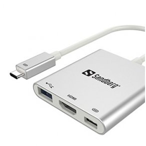 Sandberg USB-C Mini Dock HDMI+USB - hvid