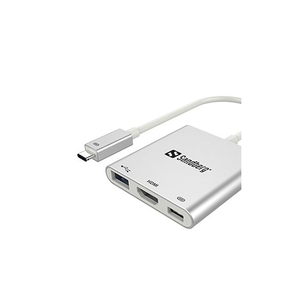 Sandberg USB-C Mini Dock HDMI+USB - hvid