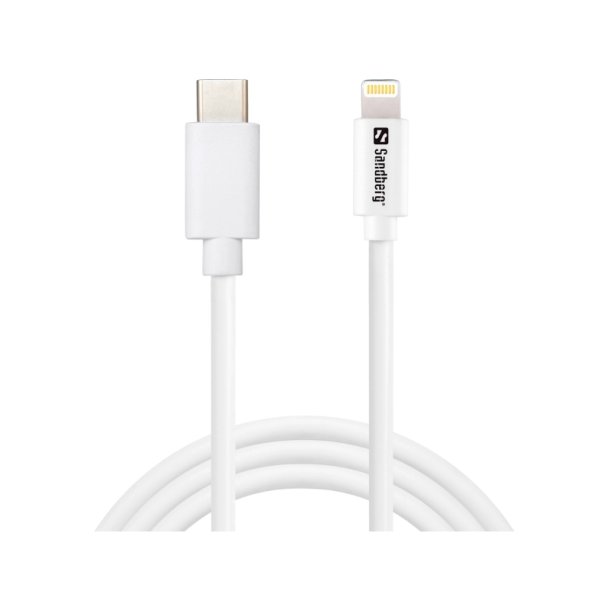 Sandberg USB-C to Lightning Cable - hvid - 1m