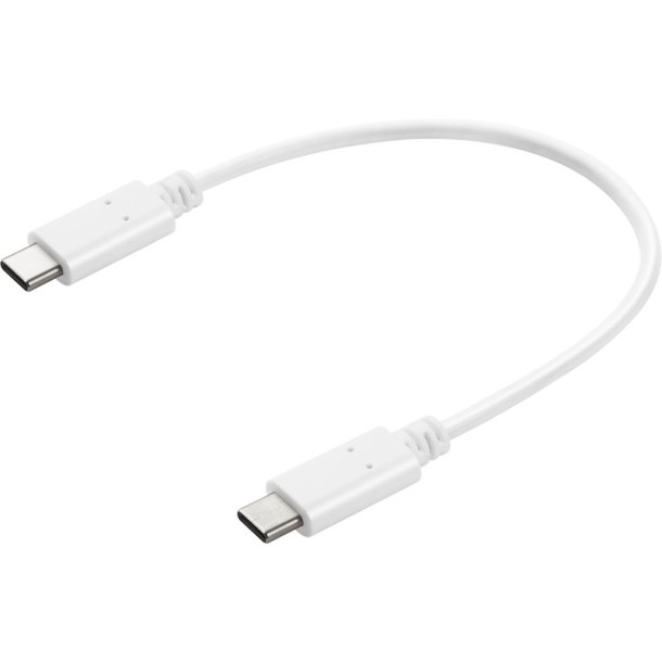 Sandberg USB-C Charge Cable 0.2m, 65W - hvid opladerkabel