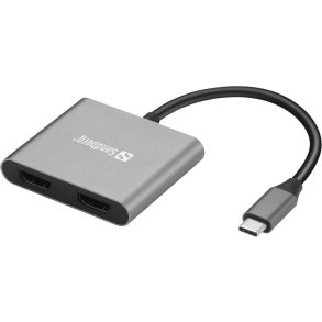 Sandberg USB-C Dock med 2x HDMI, USB og PD-opladning