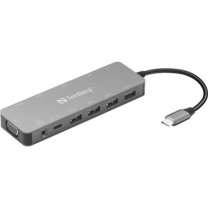 Sandberg USB-C 13-in-1 Travel Dock - alt-i-�n dockingstation til rejsen
