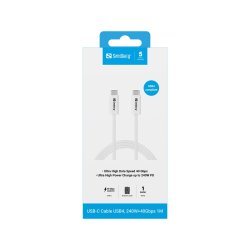 Sandberg USB4 USB-C kabel 240W 40Gbps - 1 meter