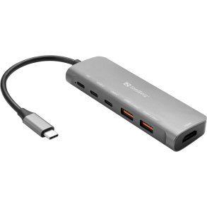 Sandberg USB-C Dock med HDMI, 2x USB-A, 2x USB-C og 100W PD