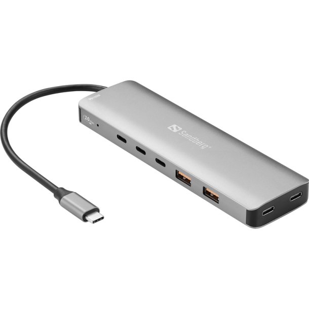 Sandberg USB-C Hub med 5x USB-C og 2x USB-A - 100W str�mforsyning