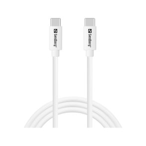 Sandberg USB-C til USB-C opladerkabel 65W - 1 meter i hvid