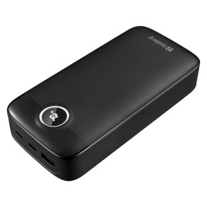 Sandberg SemiSolidState Powerbank 20000 - sort powerbank med LCD-display