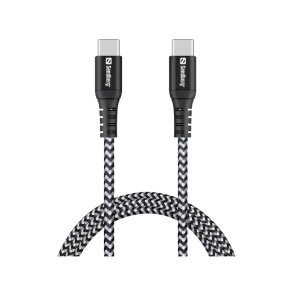 Sandberg Survivor USB-C kabel 1 m 100W - robust flettet kabel i kevlar og nylon