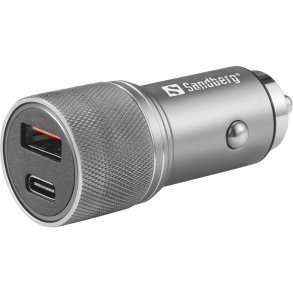 Sandberg biloplader med QC3.0 og USB-C - 48W hurtigoplader til bilen