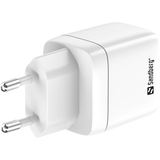 Sandberg 2-i-1 oplader med USB-C og USB-A 35W - hurtigoplader til hjemmet