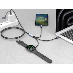 Sandberg 3in1 Travel Charge Cable 100W - USB-A, USB-C og MagSafe i �t kabel