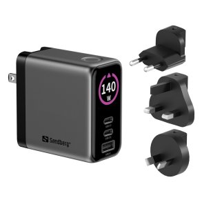 Sandberg Travel Charger PD140W Display - universel rejselader med 140W