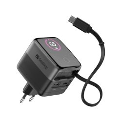 Sandberg Charger PD65W Display + Cable - universel oplader med sk�rm