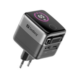 Sandberg Charger PD65W Display + Cable - universel oplader med sk�rm