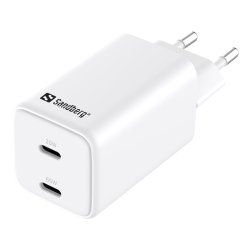 Sandberg AC Charger USB-C PD 65W - hvid oplader med 1,5 m kabel til EU