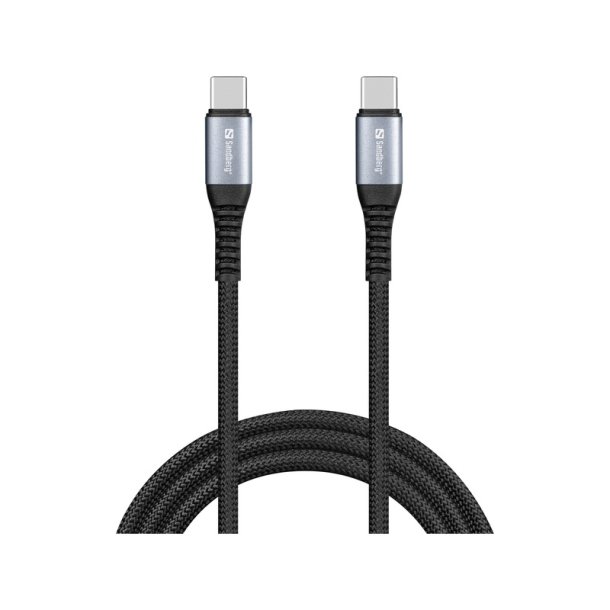 Sandberg - USB-C Charge Auto-Roll 100W 1M - USB C - Male - Straight - 100 W - Black - 100 m