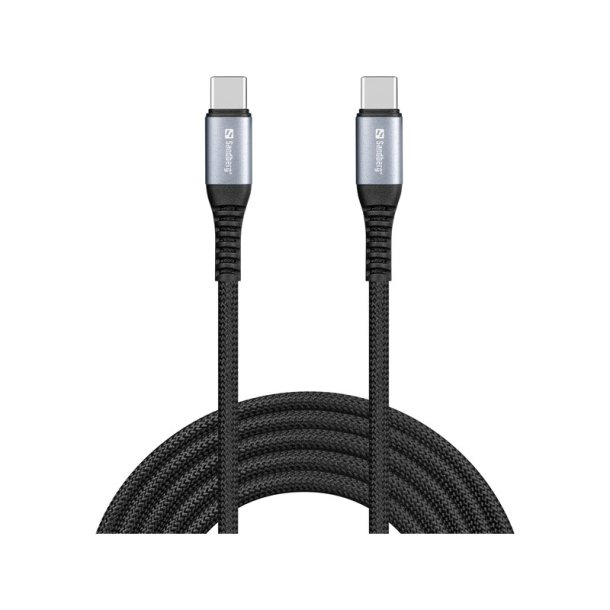Sandberg - USB-C Charge Auto-Roll 100W 2M - USB C - Male - Straight - 100 W - Black - 200 m