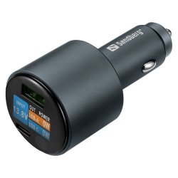 Sandberg - Car Charger 2in1 95W Display - Laptop, Smartphone, Tablet, Universal - Cigar lighter - 1 - Auto - 2 - Over cu