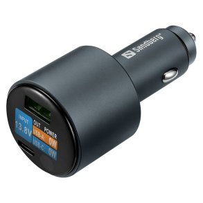 Sandberg - Car Charger 2in1 95W Display - Laptop, Smartphone, Tablet, Universal - Cigar lighter - 1 - Auto - 2 - Over cu