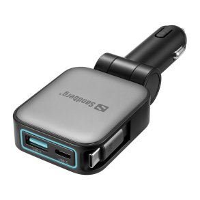 Sandberg - Car Charger 3in1 72W FlexCable - Smartphone, Tablet, Universal - Cigar lighter - 1 - Programmable Power Suppl