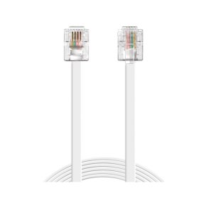 Sandberg Telephone RJ11-RJ11 10m - hvid telefonledning til fastnet
