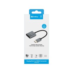 Sandberg - DisplayPort 1.4 to HDMI 2.0 4K Adapter - 0 m - DisplayPort - HDMI Type A (Standard) - Male - Female - 1.4