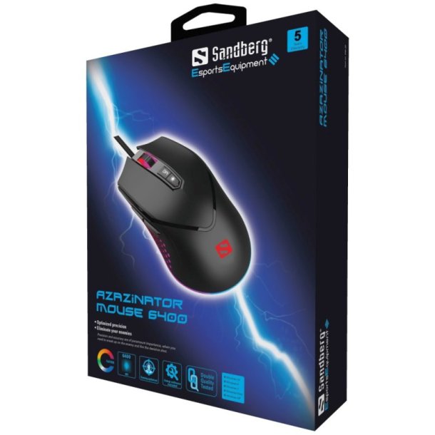 Sandberg Azazinator 6400 Gaming Mouse - sort