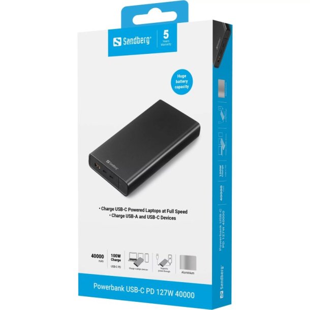 Sandberg Powerbank - USB-C PD 100W 40000 mAh
