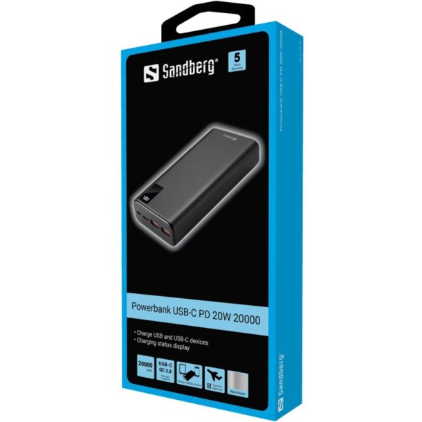 Sandberg Powerbank - USB-C PD 20W 20000 mAh