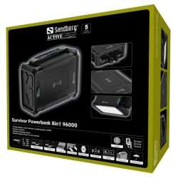 Sandberg Powerbank - Survivor 8in1 96000 mAh