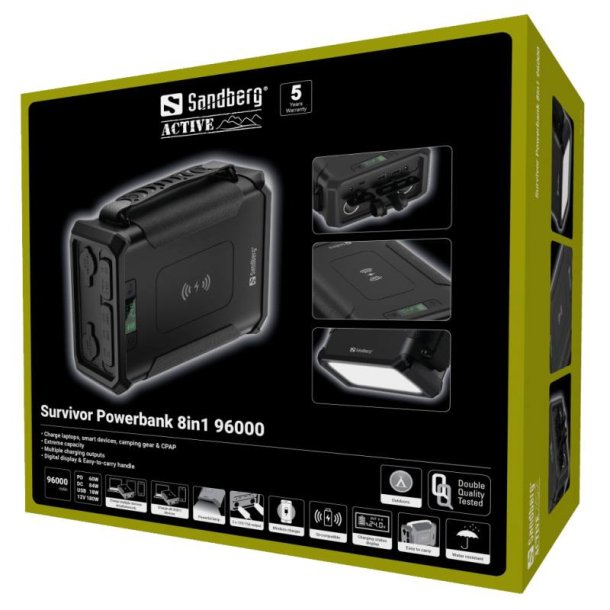 Sandberg Powerbank - Survivor 8in1 96000 mAh