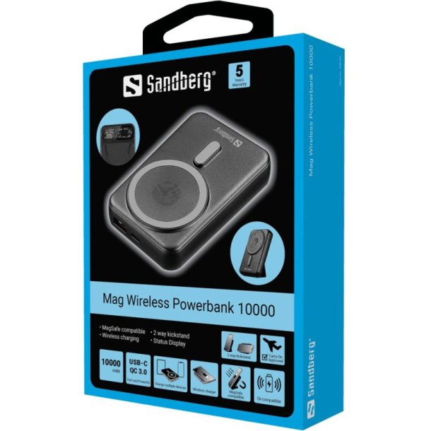 Sandberg Powerbank - Mag Wireless 10000 mAh