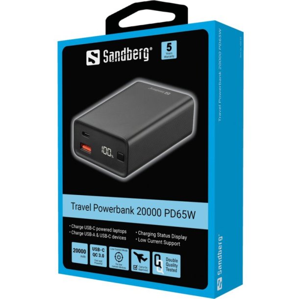 Sandberg Powerbank - Travel 20000 mAh PD65W