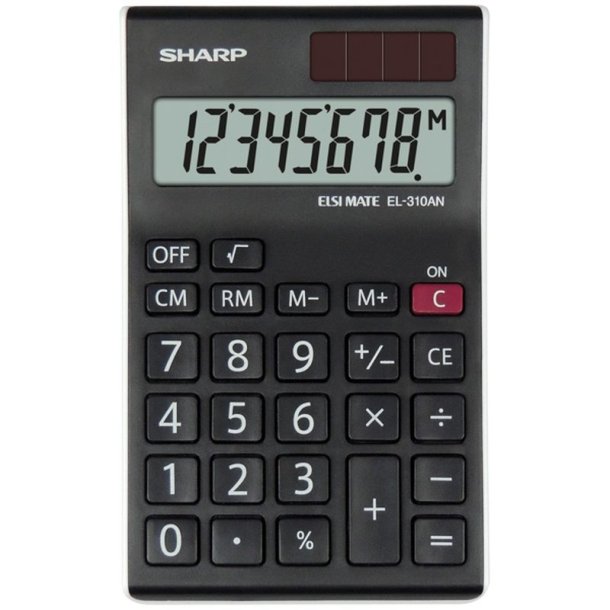 Sharp Desktop Regnemaskine EL-310AN - Basis calculator - Batteri/Solar