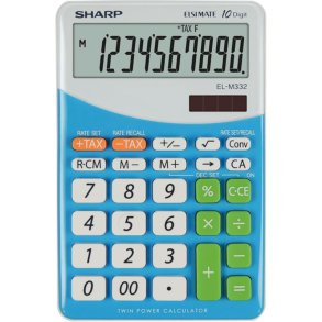 Sharp Desktop Regnemaskine EL M332 BBL - BLU - Financial calculator - Batteri/Solar