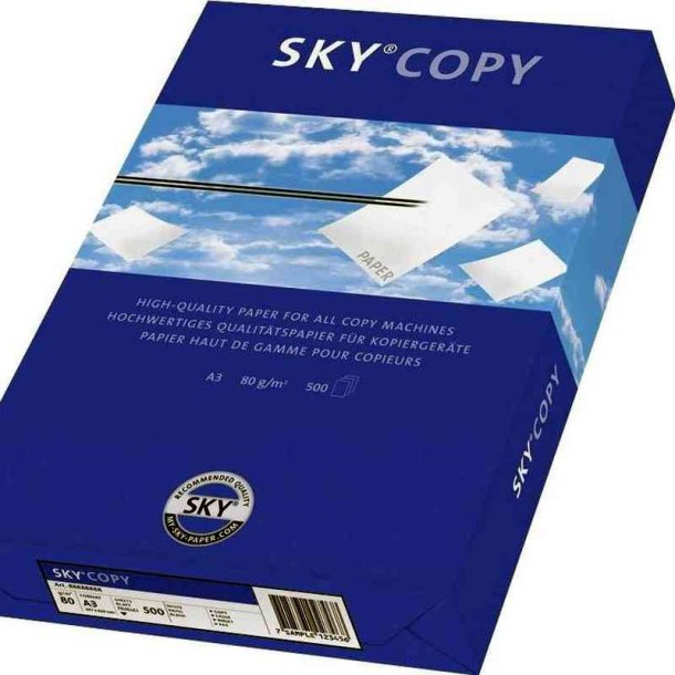 SkyCopy kopipapir - A3 - 80g/m2 - 500 ark pr. pakke.