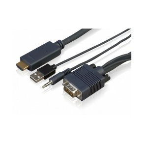 Sony CAB-VGAHDMI1 - HDMI-kabel - HDMI han til USB, HD-15 (VGA), stereo minijackstik han - 1 m