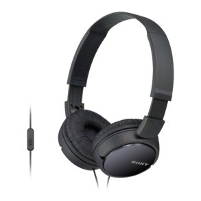 Sony MDR-ZX110AP - Hovedtelefoner med mik. - fuld strrelse - kabling - 3,5 mm jackstik - sort