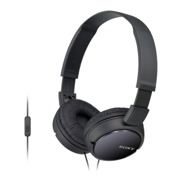 Sony MDR-ZX110AP - Hovedtelefoner med mik. - fuld strrelse - kabling - 3,5 mm jackstik - sort