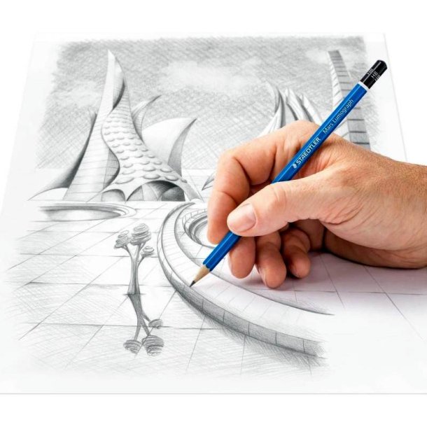Staedtler Blyant - Mars - forstrket brudsikker mine - Cedertr - Lumograph - 2B