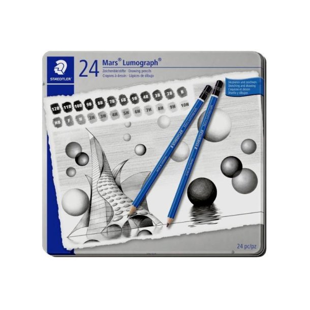 Staedtler Blyant - Mars - Lumograph - assorteret farver - 24 stk.