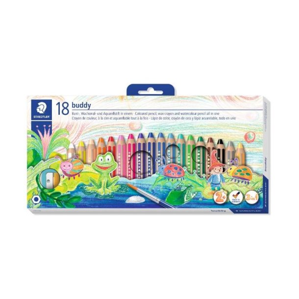 Staedtler Farveblyant - Buddy - chunky - 3i1 - 18 stk.