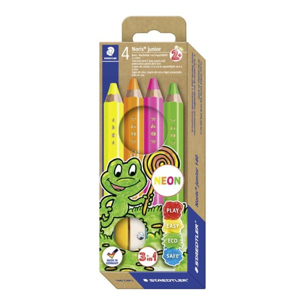 Staedtler Noris Junior Jumbo Neon Farveblyant - 4 stk.