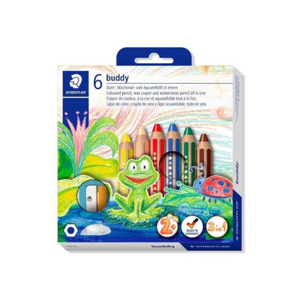 Staedtler Farveblyant - Buddy - chunky - 3i1 - 6 stk.