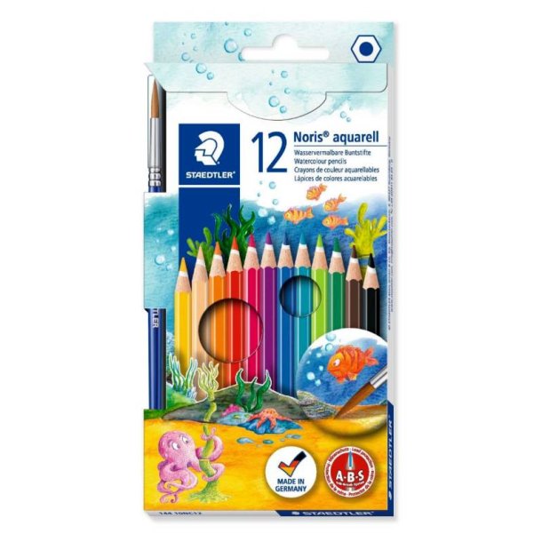 Staedtler Farveblyant - Noris Club - Akvarel - assorteret farver - 12 stk.